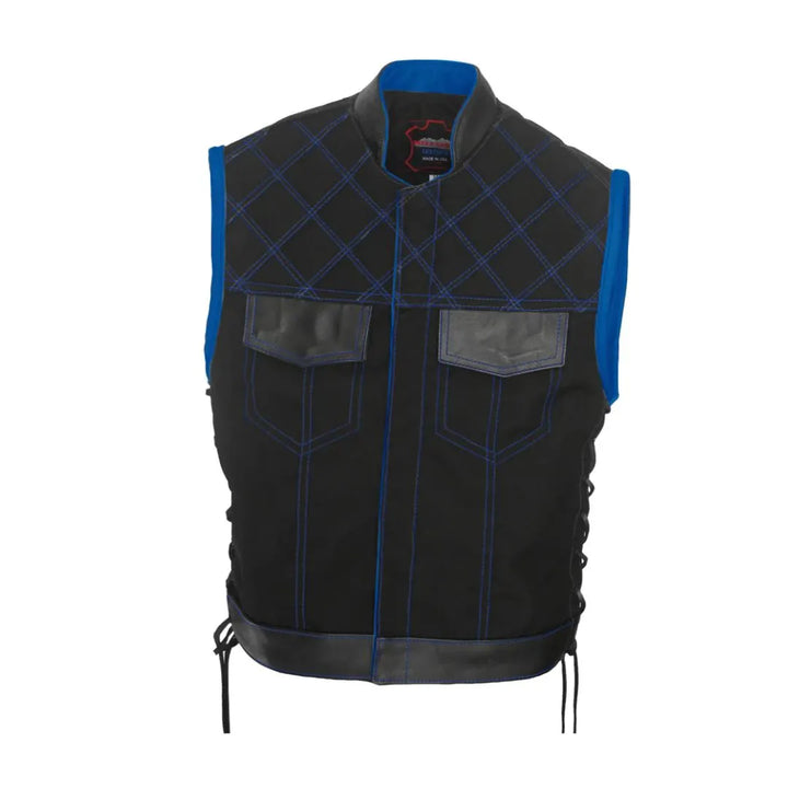 Double Stitch Diamond Biker Vest  Water Resistant Military Grade Fabric (Cordura)