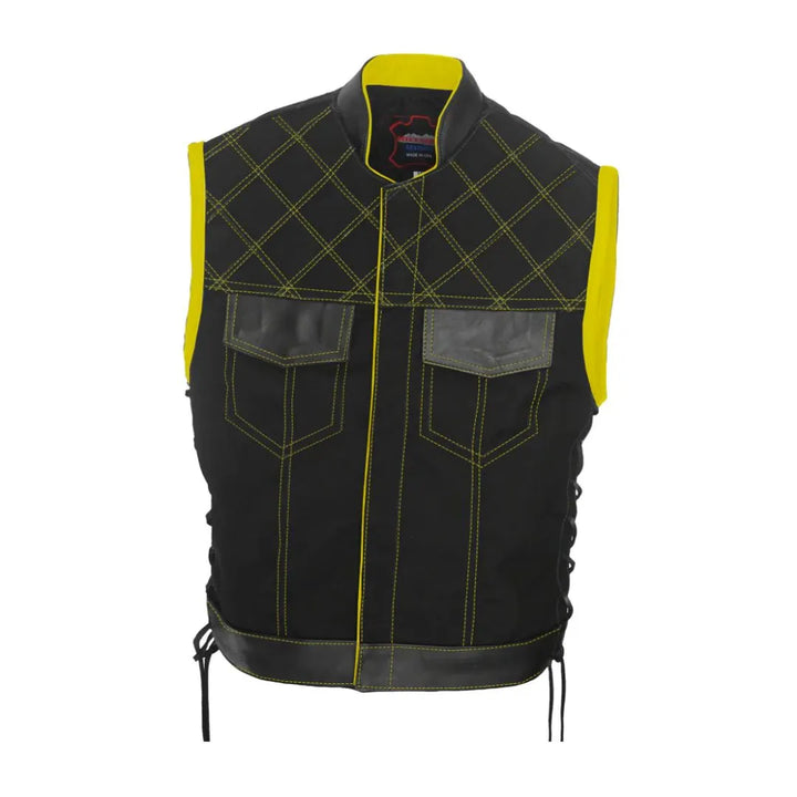 Double Stitch Diamond Biker Vest  Water Resistant Military Grade Fabric (Cordura)