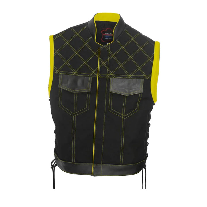 Double Stitch Diamond Biker Vest  Water Resistant Military Grade Fabric (Cordura)