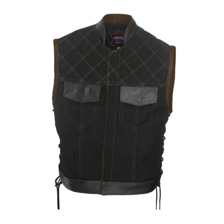 Double Stitch Diamond Biker Vest  Water Resistant Military Grade Fabric (Cordura)