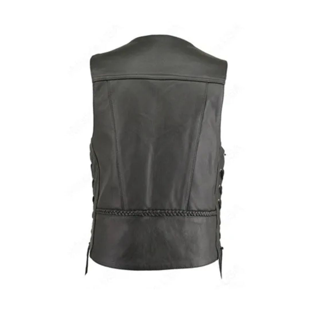 Men's Braided Leather Vest (Custom)