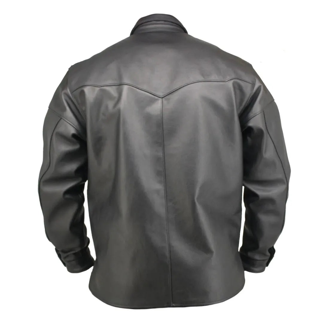 Men's Black Horsehide Leather Shirt