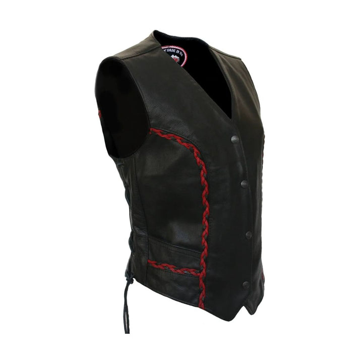 Women's Braided Vest (Black / Red)