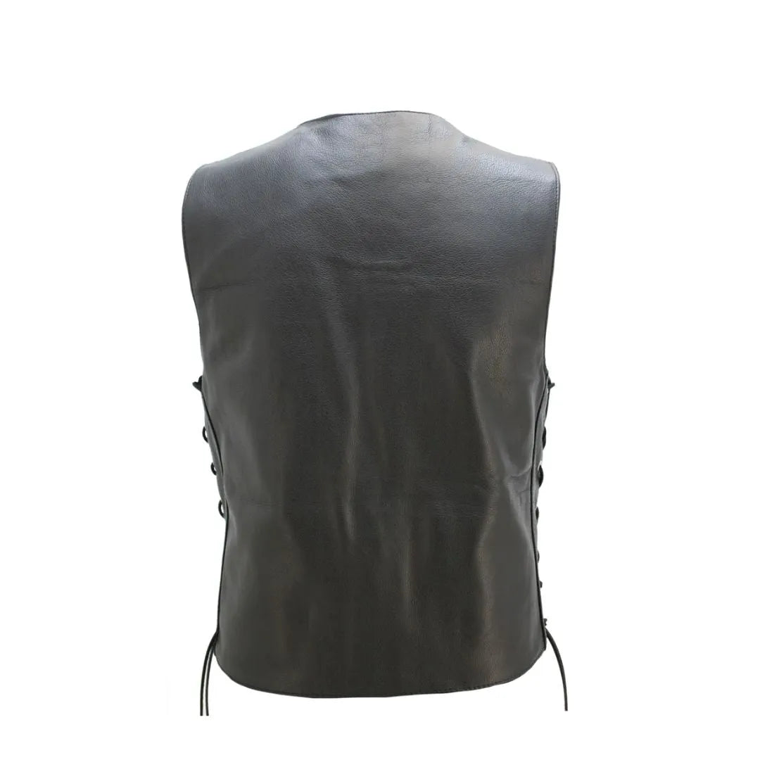 Seamless Back Panel Club Biker Vest