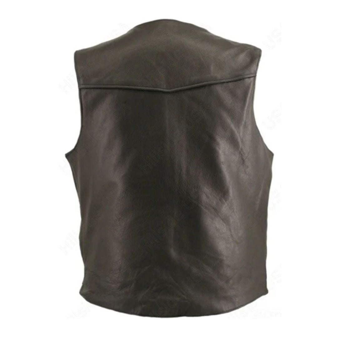 Men's Zipper Racer Leather Vest (Custom)
