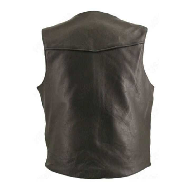Men's Zipper Racer Leather Vest (Custom)