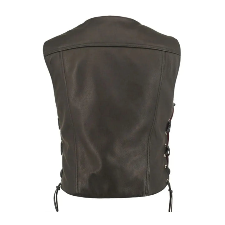 Men's Denim Style Vest Distressed Brown