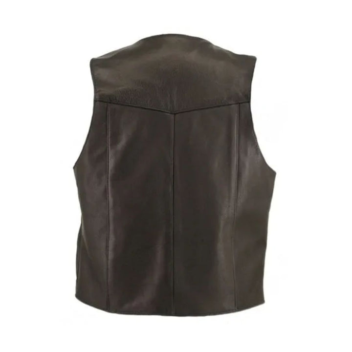 Men's Basic Motorcycle Vest- Black