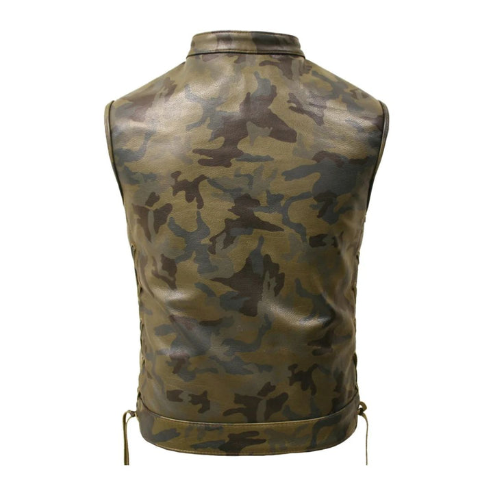 Hillside USA All Leather Camouflage Biker Vest
