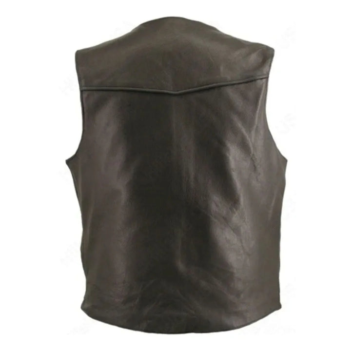 Men's Zipper Racer Leather Vest (Custom)