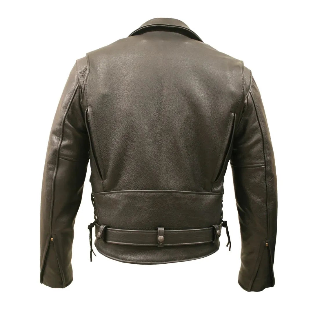 American Bison Black Vented Biker Jacket