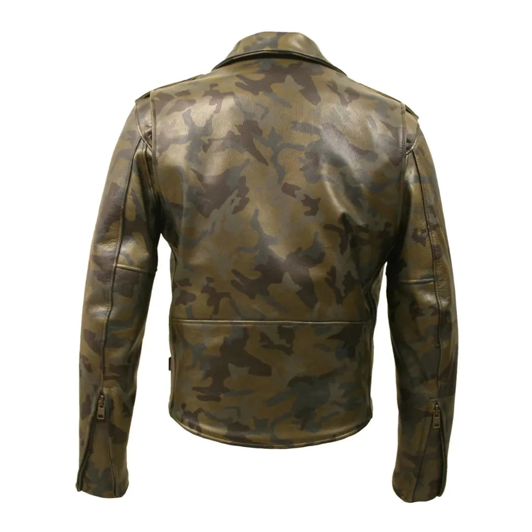 All Leather Camouflage Biker Jacket (Custom-Made)
