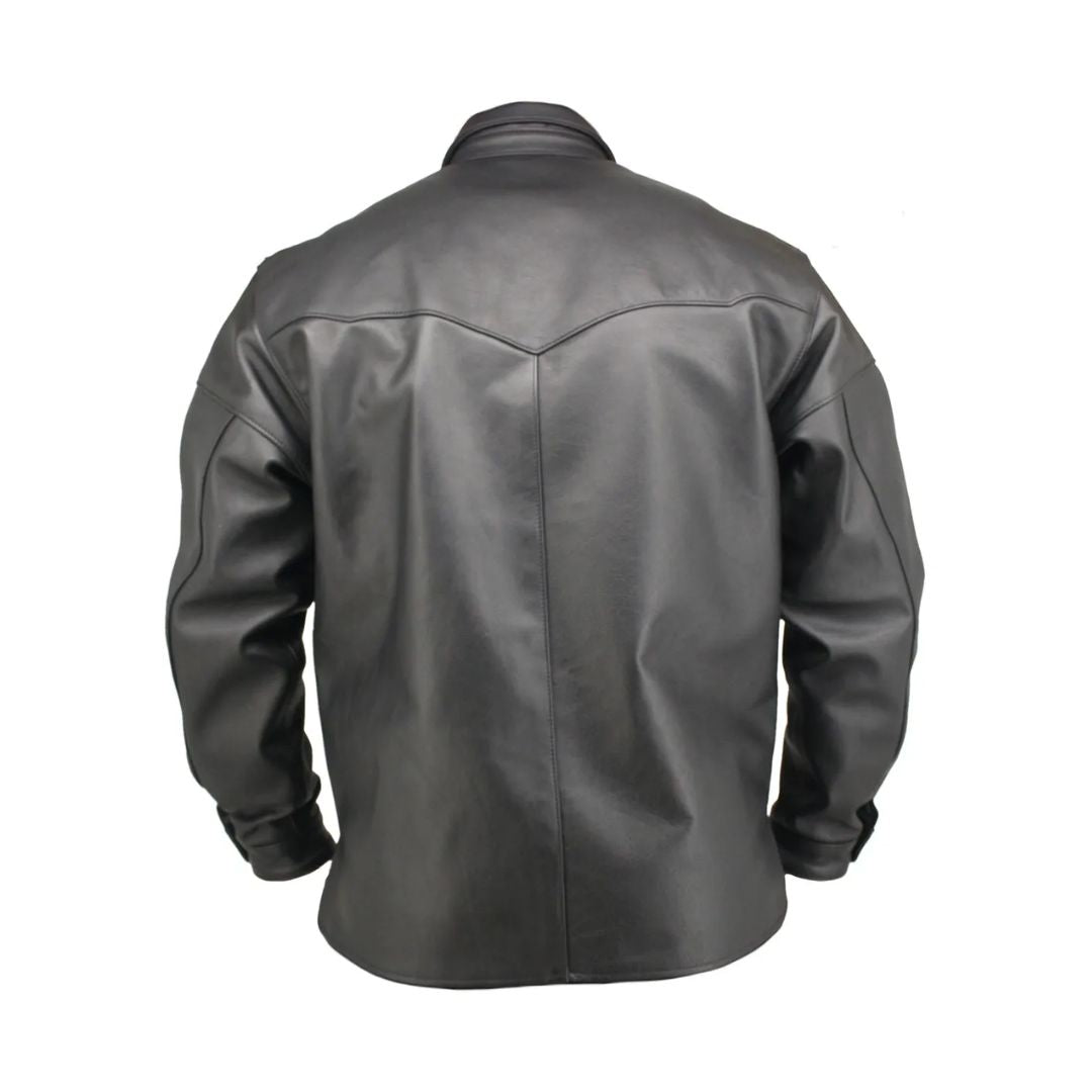 Men's Black Horsehide Leather Shirt