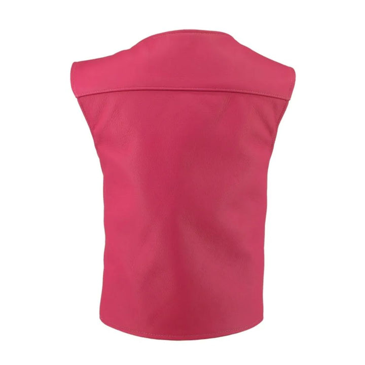 Women's Zippered Tactical Style Leather Vest