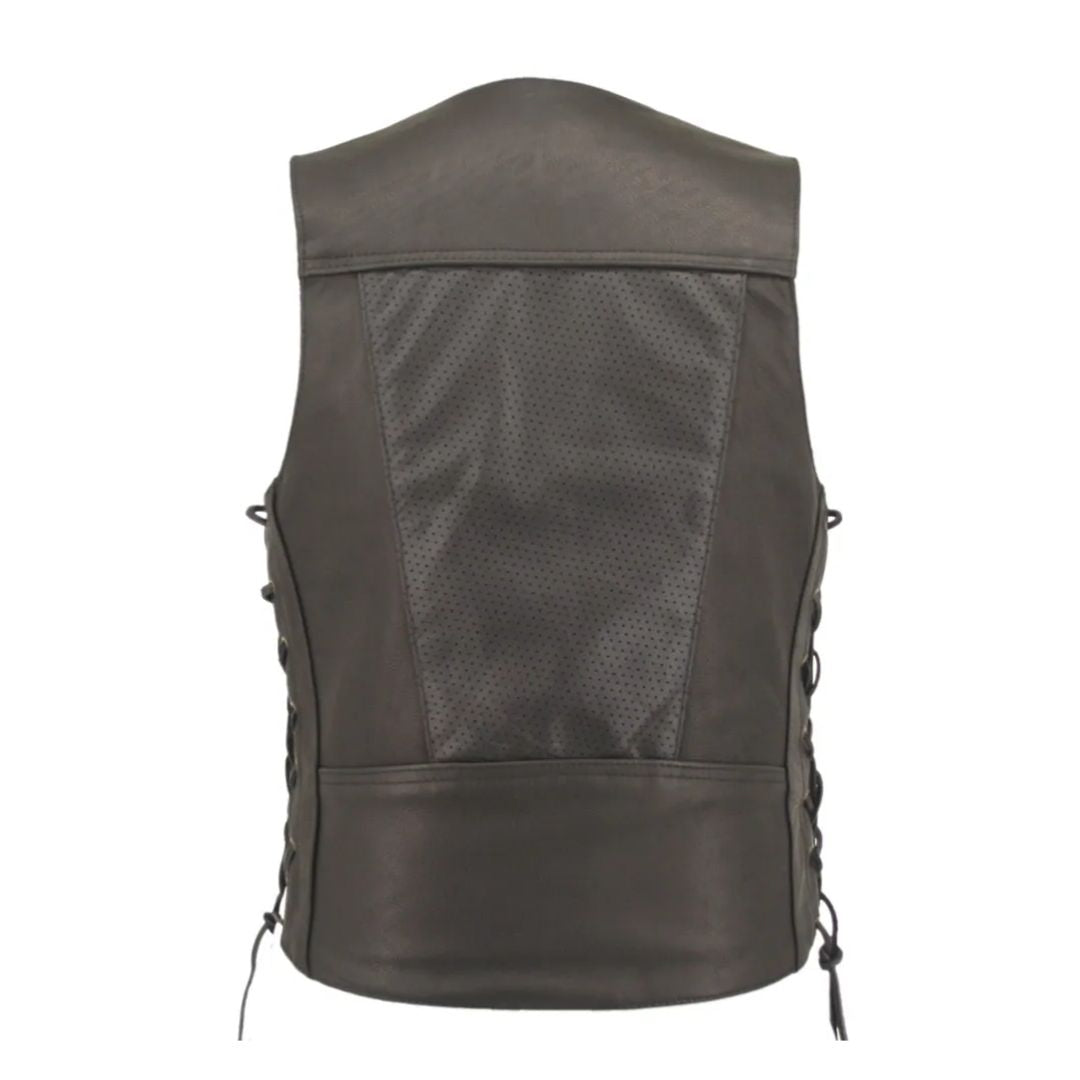 Men's Semi-Perforated Biker Vest