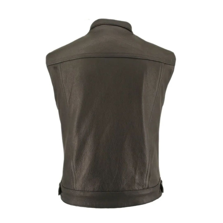 Men's Denim Style Vest With Collar