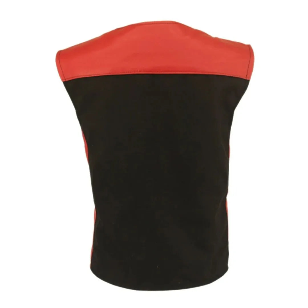 Women's Leather & Cordura Combo Zippered Tactical Vest (Custom-Made)