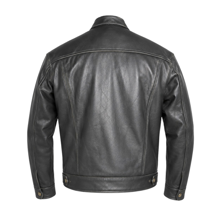 Trucker Black Distressed Horsehide