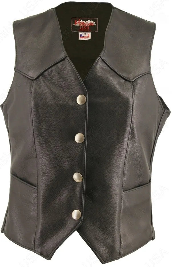 Women's Basic Leather Vest