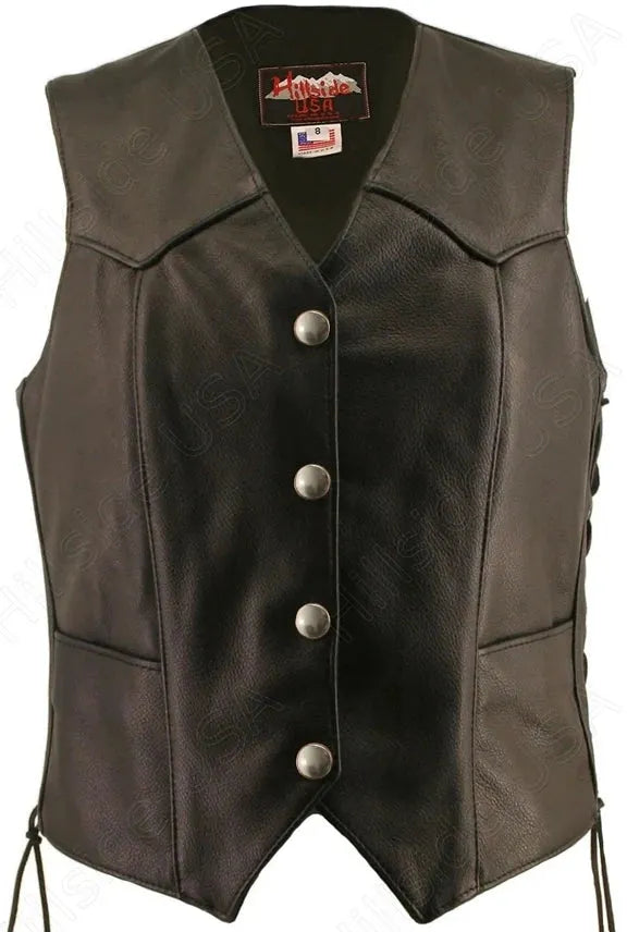 Women's Basic Leather Vest