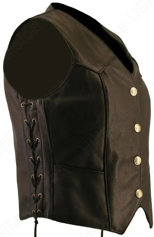 Women's Basic Leather Vest