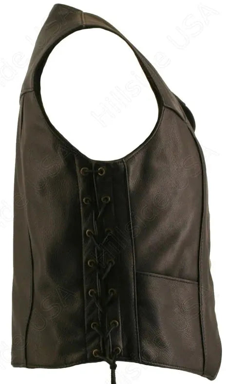 Women's Basic Leather Vest