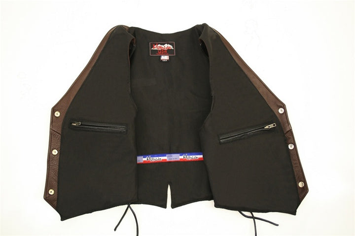 Women's Braided Black-Brown Leather Vest (Custom)