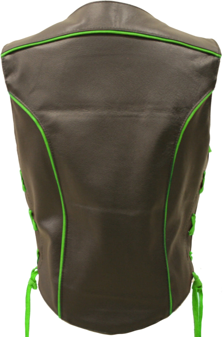 Women's Trim Biker Leather Vest