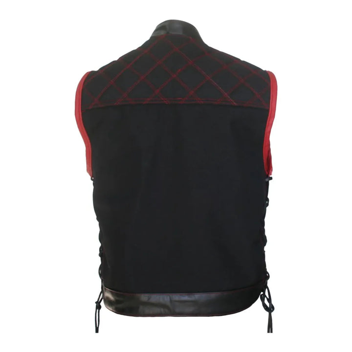 Double Stitch Diamond Biker Vest  Water Resistant Military Grade Fabric (Cordura)