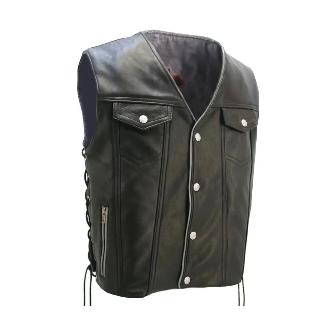 Men's Denim Style Lace Side With Reflective Trim Vest