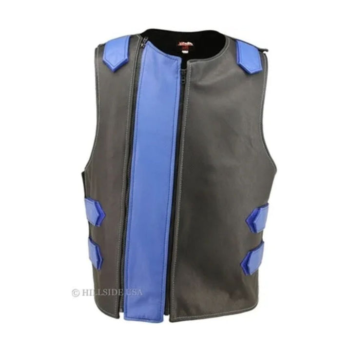 Men's Dual Front Zipper Tactical Leather Vest (Custom-Made)
