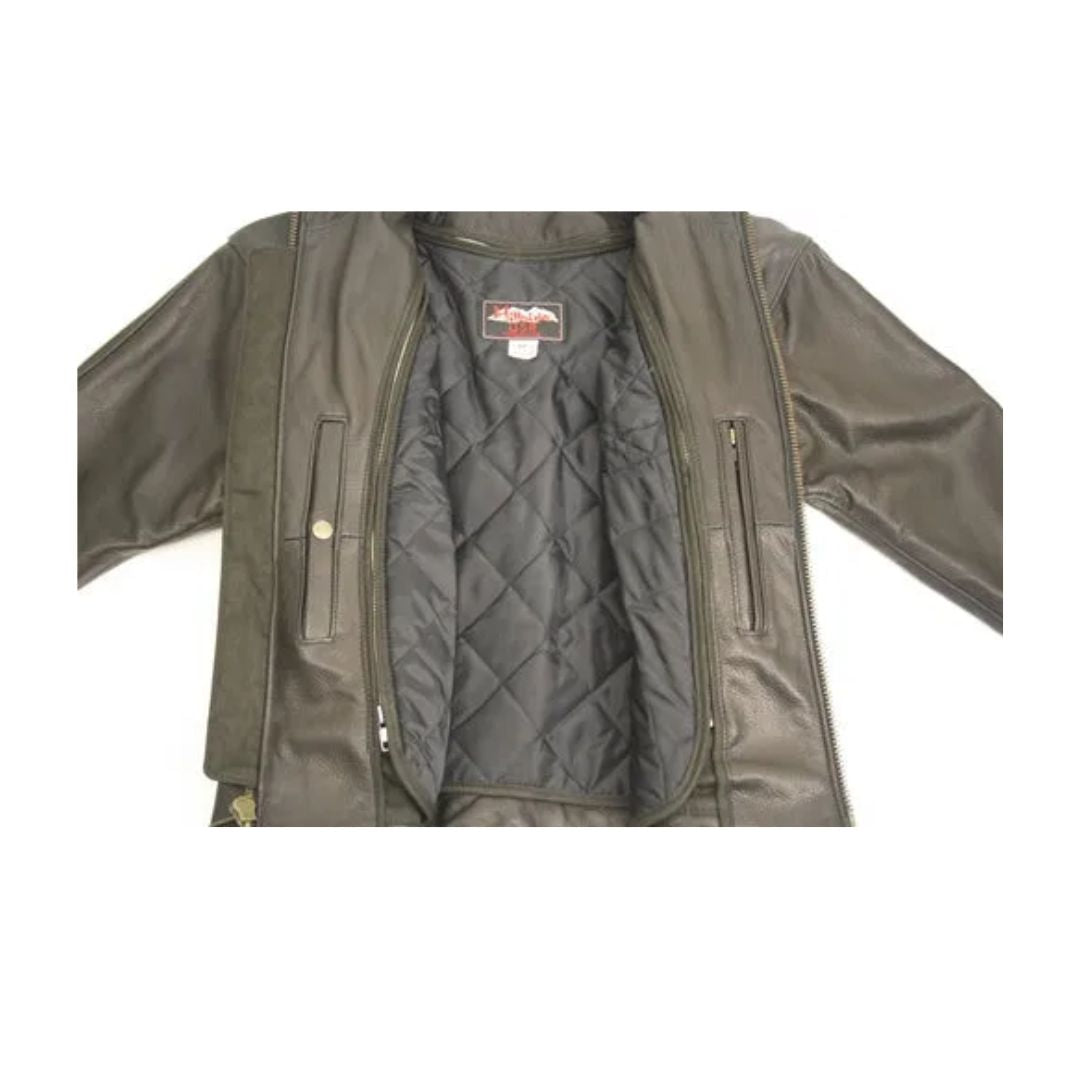 Women's Beltless Biker Leather Jacket