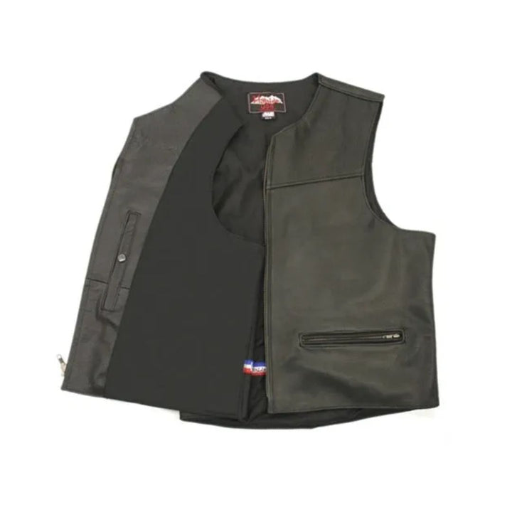 Men's Zipper Racer Leather Vest (Custom)