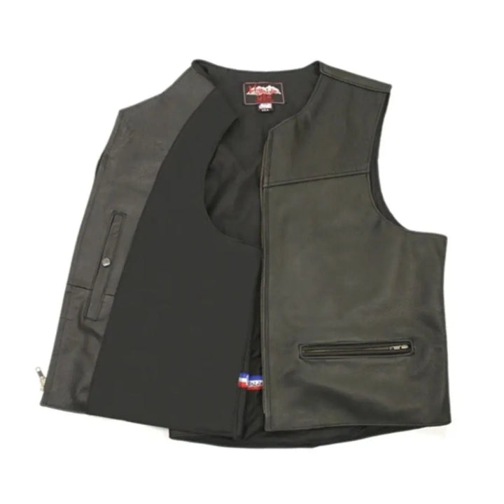 Men's Zipper Racer Leather Vest (Custom)