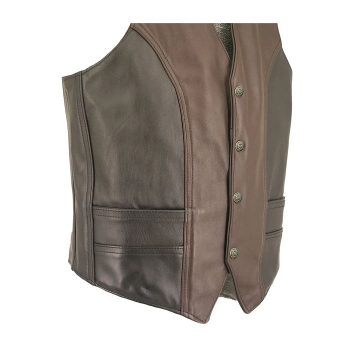 Men's Two Tone Horsehide Biker Vest