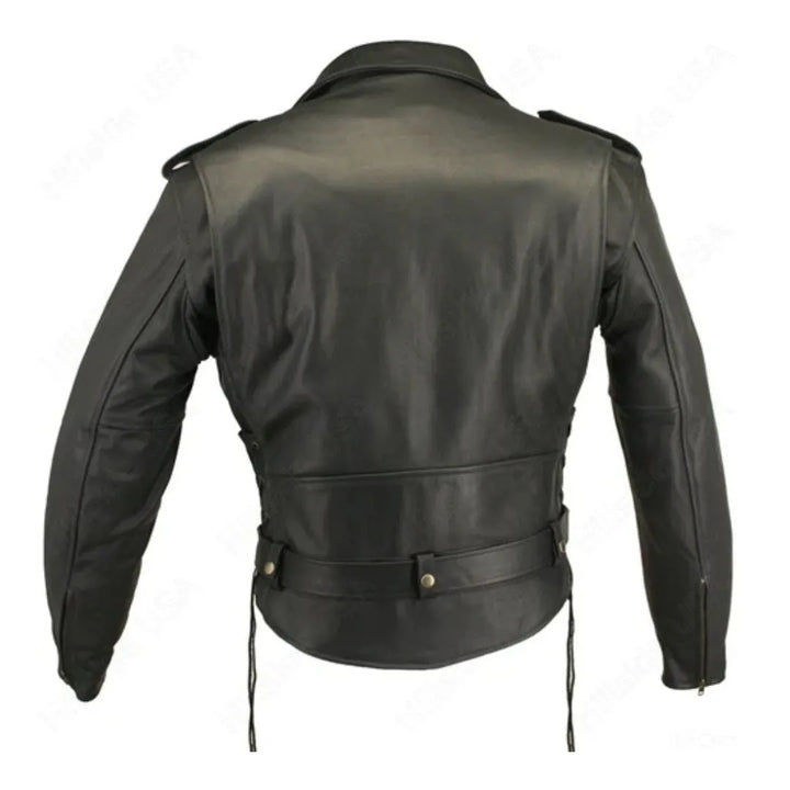 Men's Full Belted Cowhide Biker Jacket