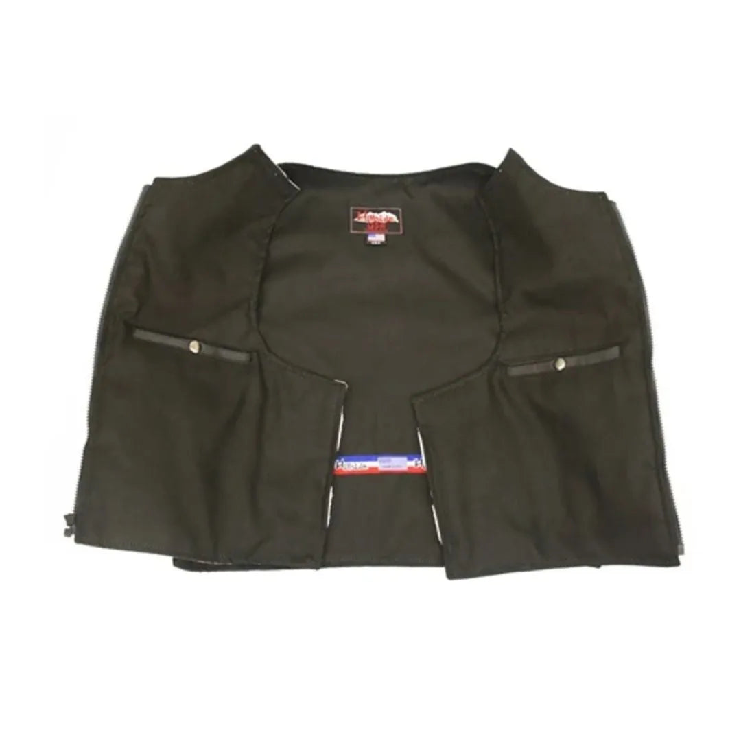 Women's Leather & Cordura Combo Zippered Tactical Vest (Custom-Made)