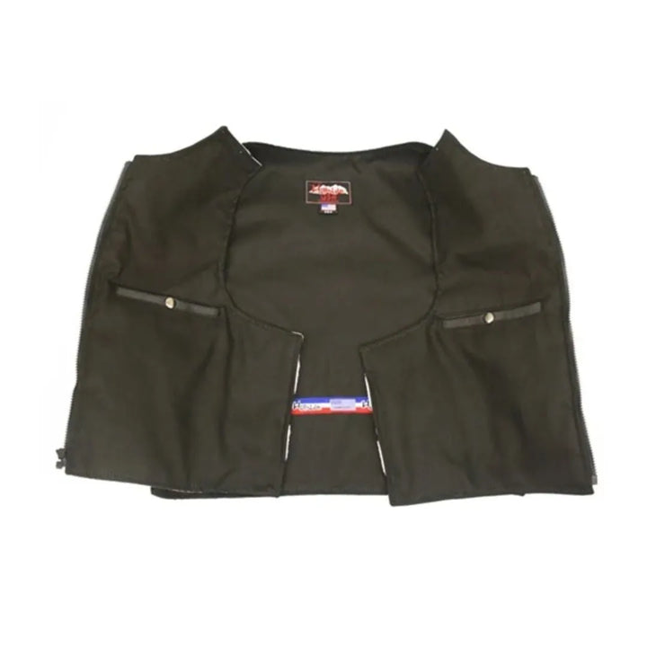 Women's Leather & Cordura Combo Zippered Tactical Vest (Custom-Made)