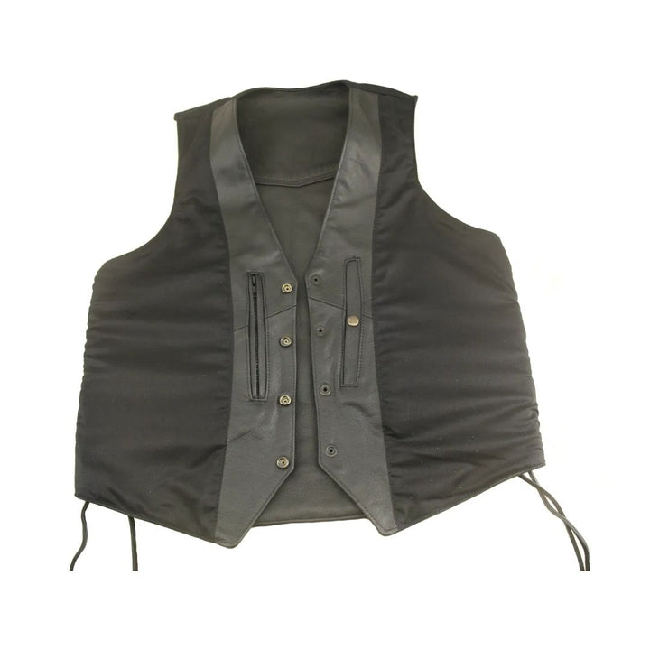 Men's Braided Leather Vest with Genuine Buffalo Nickel Snaps