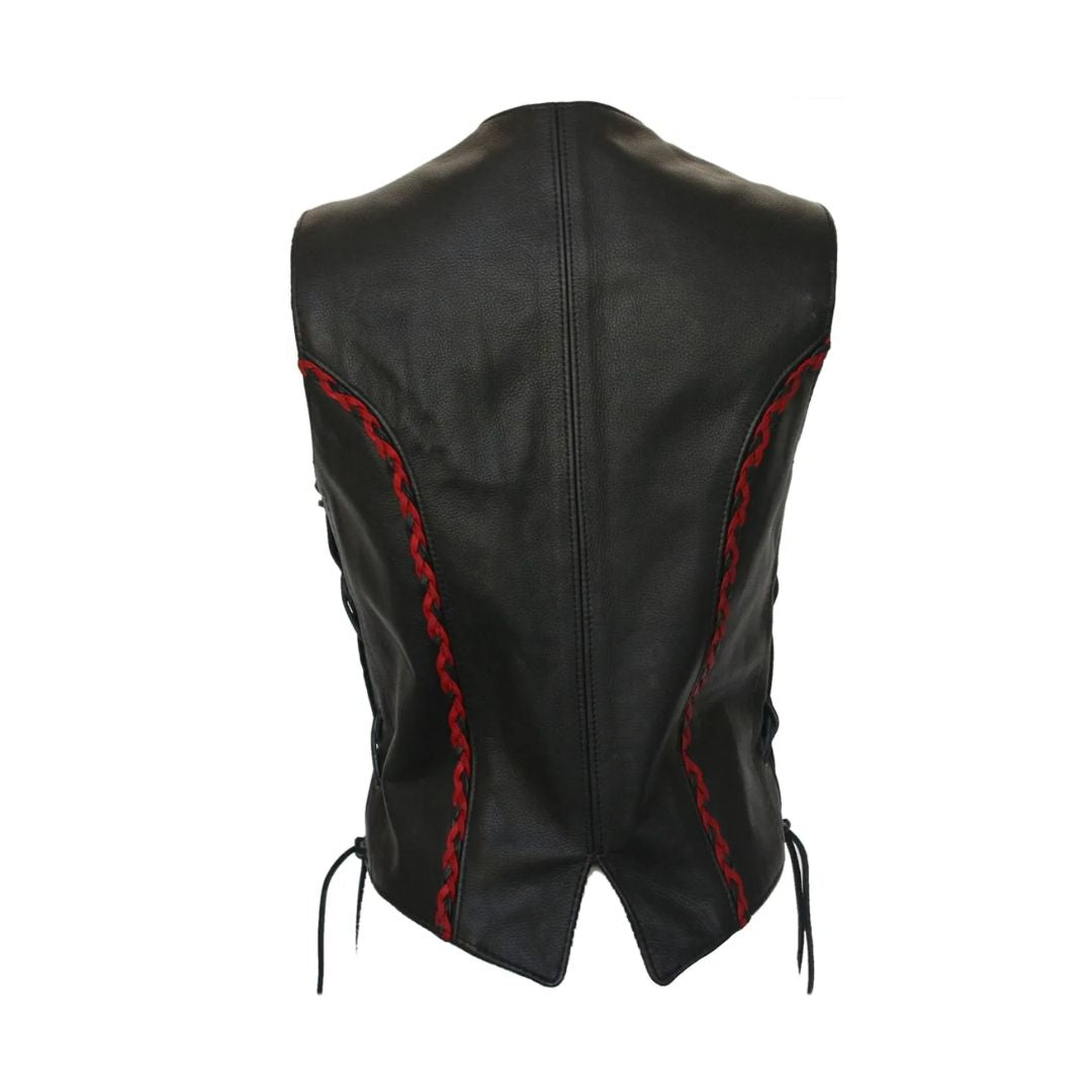 Women's Braided Vest (Black / Red)