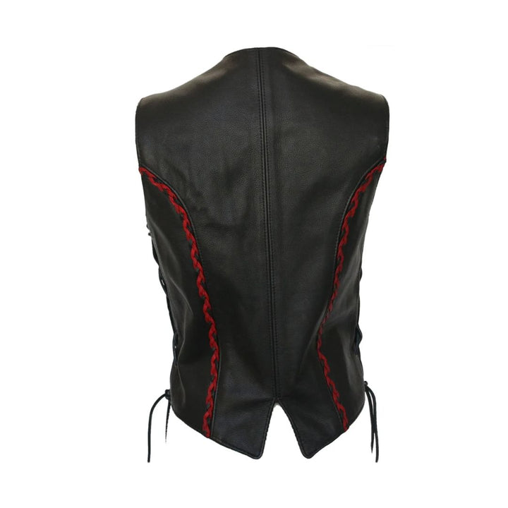 Women's Braided Vest (Black / Red)