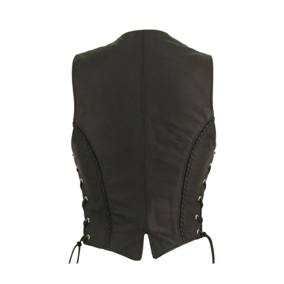 Women's Braided Leather Vest