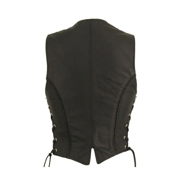 Women's Braided Leather Vest