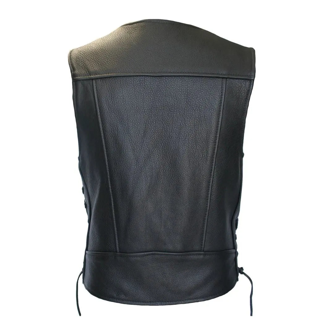 American Bison Leather Vest - Black