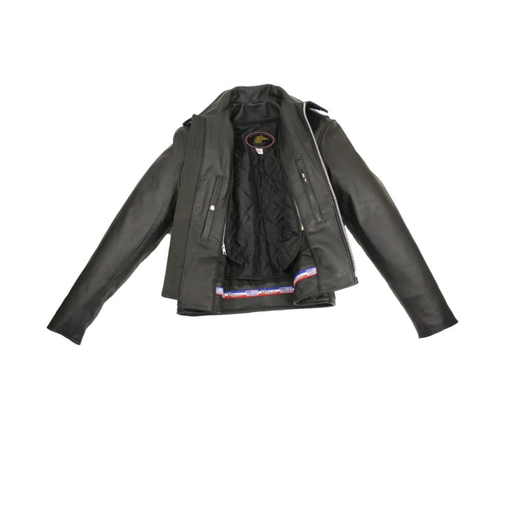 Men's Horsehide Racer Jacket Snap Down Collar