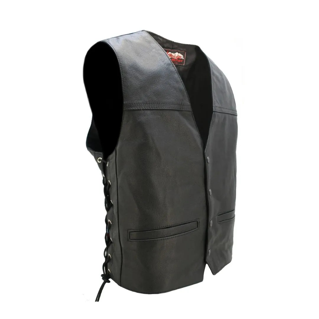 Seamless Back Panel Club Biker Vest