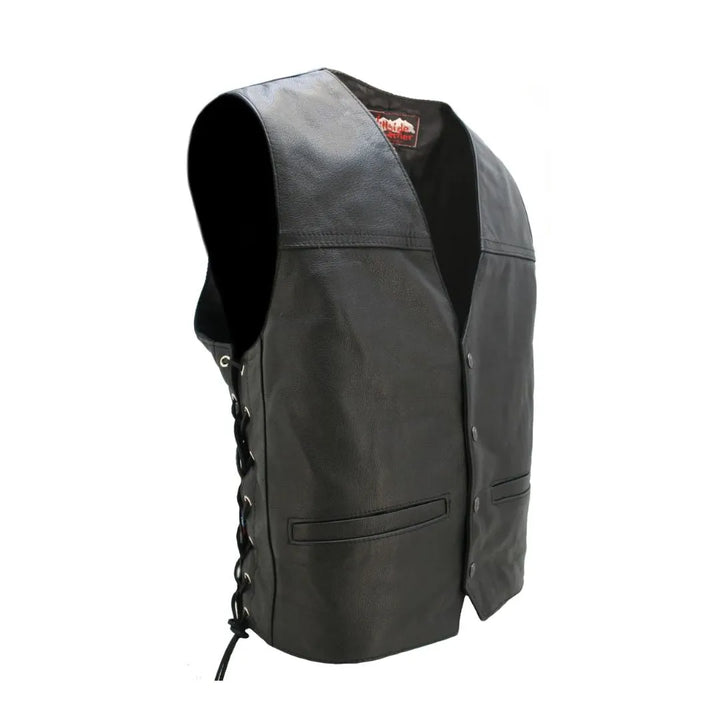 Seamless Back Panel Club Biker Vest