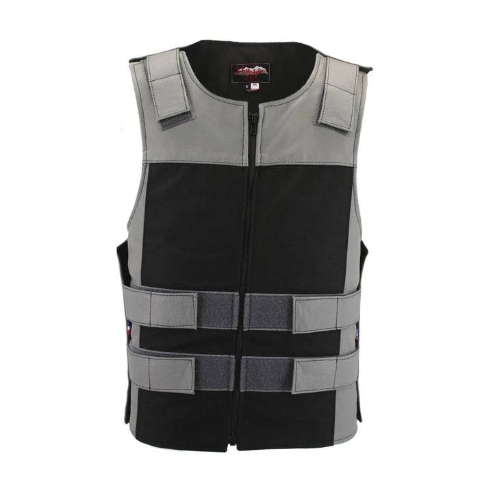 Leather & Cordura Combo Zippered Tactical Vest.