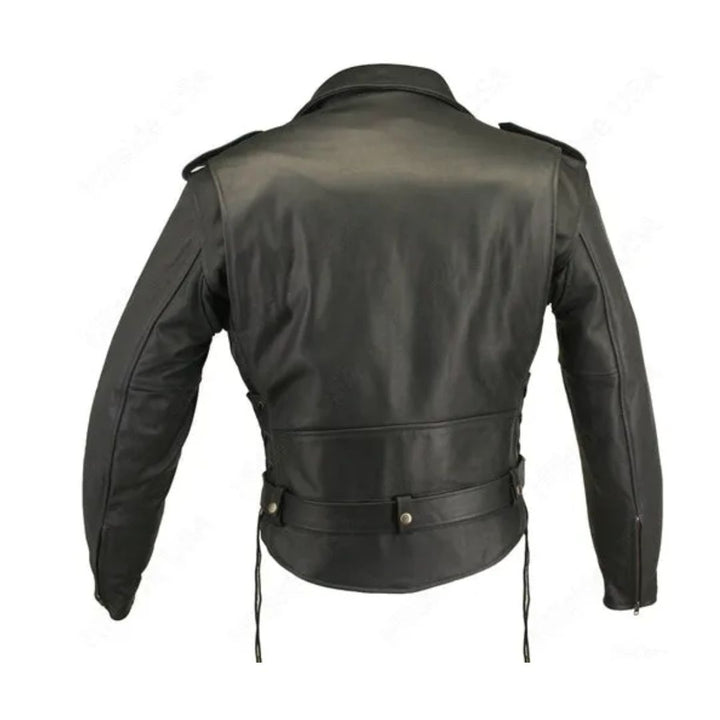 Men's Full Belted Cowhide Biker Jacket