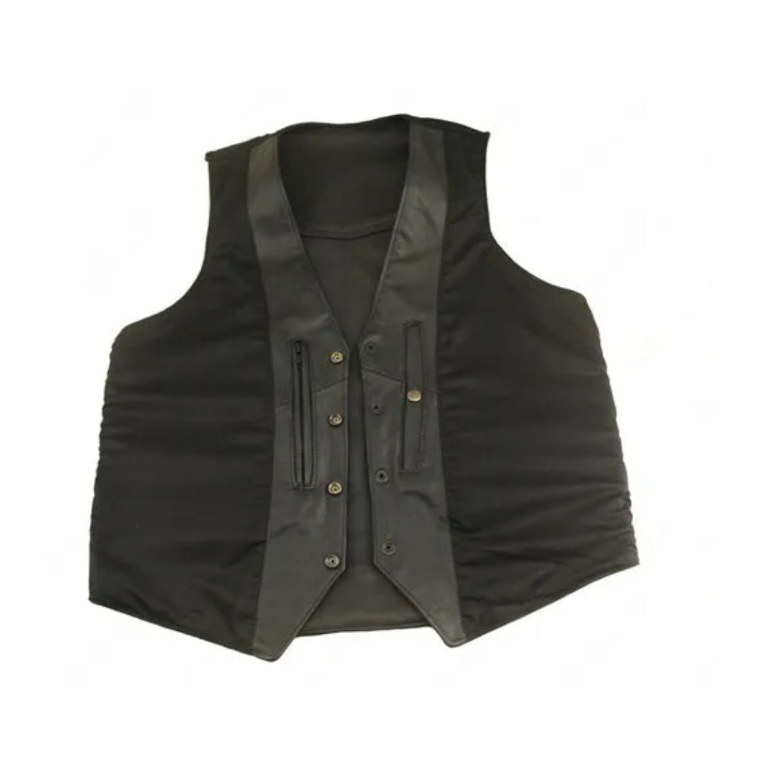 Men's Basic Motorcycle Vest- Black